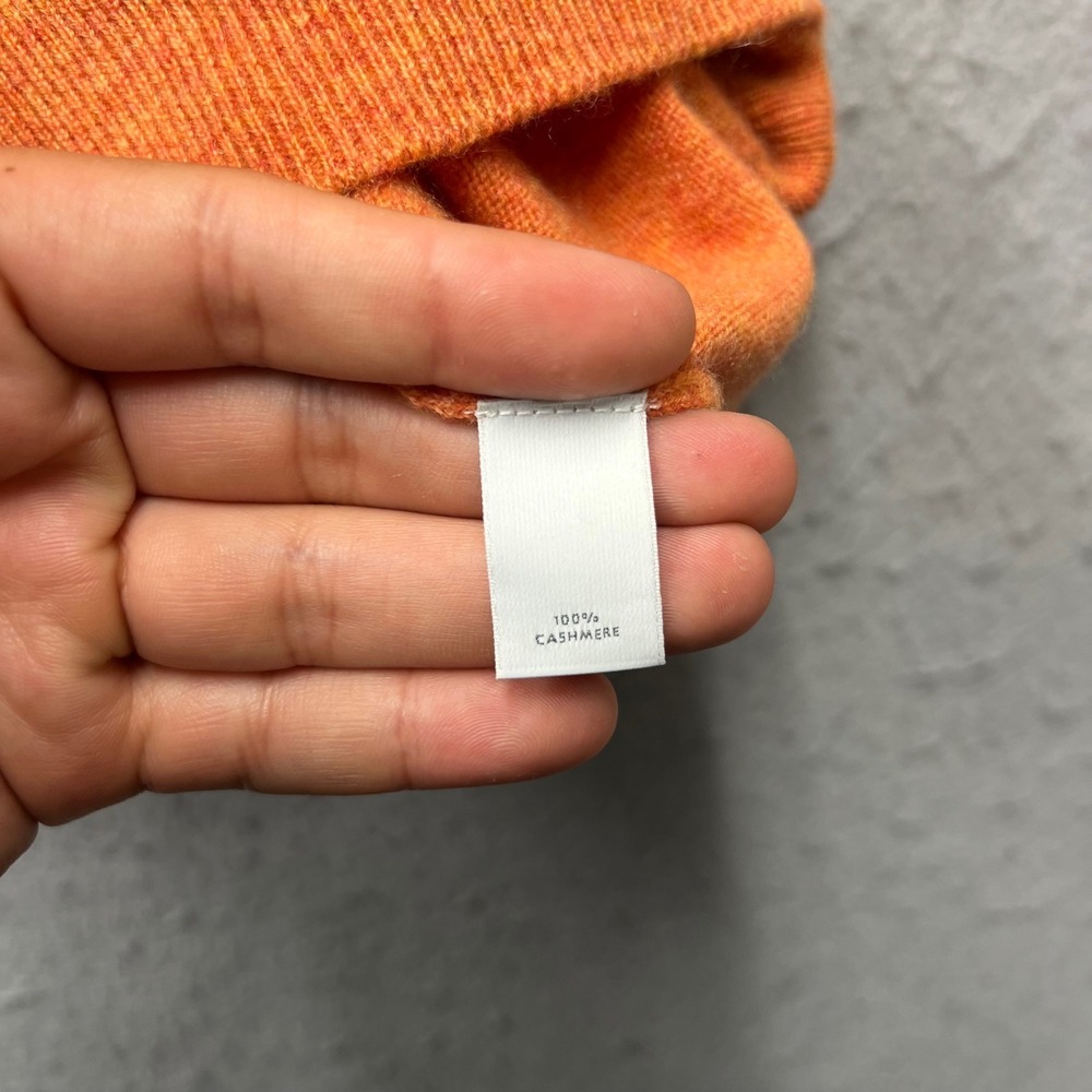 Neiman Marcus Cloud Cashmere V Neck Sweater Mens XXL Orange Pullover 1511 - Picture 5 of 7